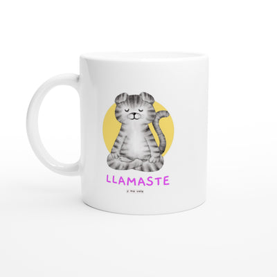 Taza Blanca con Impresión de Gato 