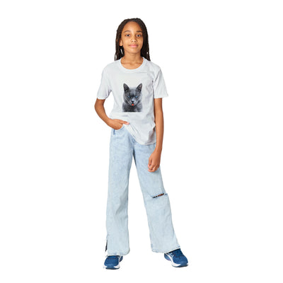 Camiseta Junior Unisex Estampado de Gato "Burla Felina" Michilandia