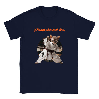 Camiseta unisex estampado de gato "Devon Marcial Rex" Gelato