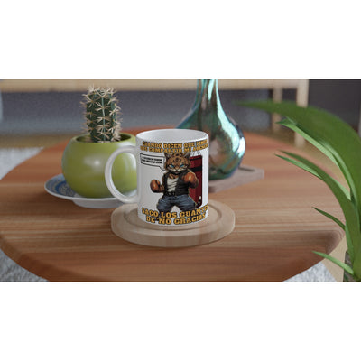 Taza Blanca con Impresión de Gato "Guardián del Arenero" Michilandia | La tienda online de los fans de gatos