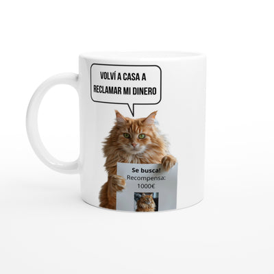 Taza Blanca con Impresión de Gato 