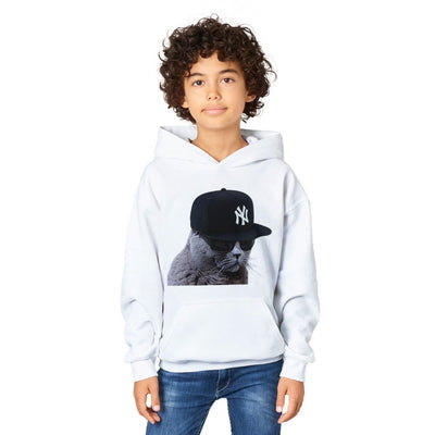 Sudadera con capucha júnior estampado de gato 