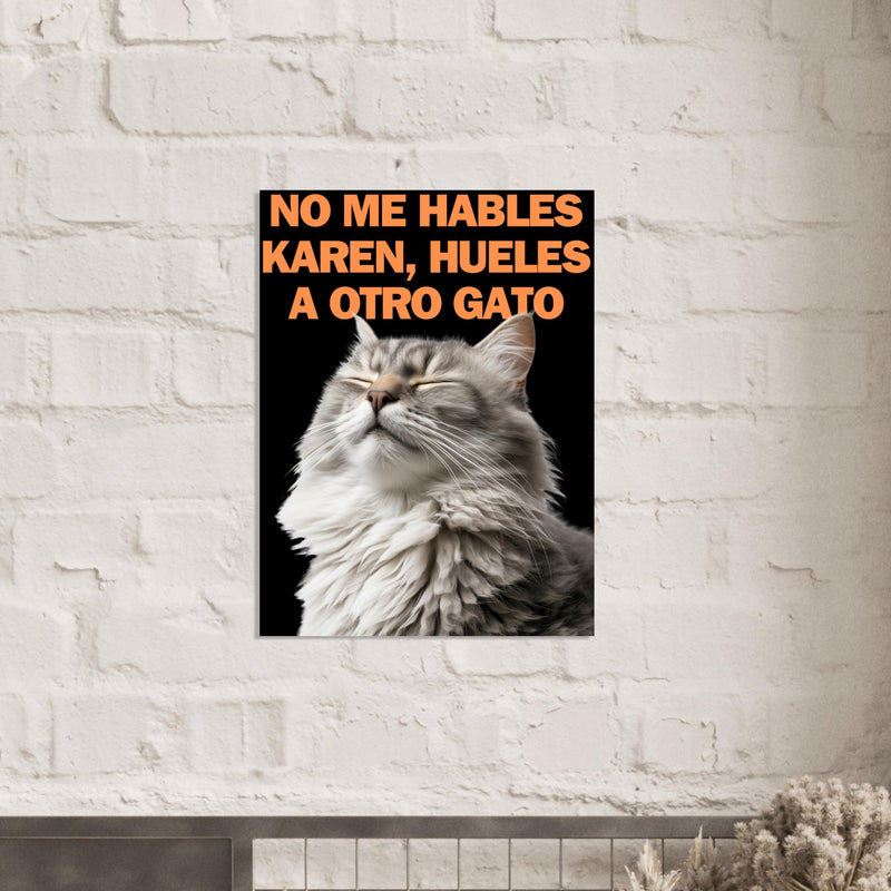 Panel de aluminio impresión de gato "Indignación Felina" Michilandia | La tienda online de los fans de gatos