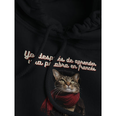 Sudadera con Capucha Unisex Estampado de Gato "Top Chat" Michilandia | La tienda online de los fans de gatos