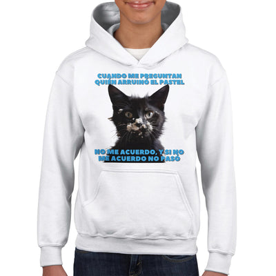 Sudadera con capucha júnior estampado de gato 