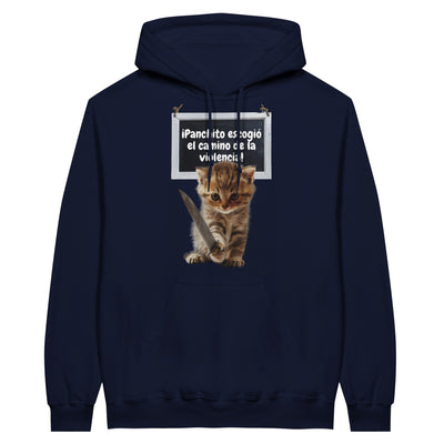 Sudadera con Capucha Unisex Estampado de Gato "Panchito y Su Camino" Michilandia | La tienda online de los fans de gatos