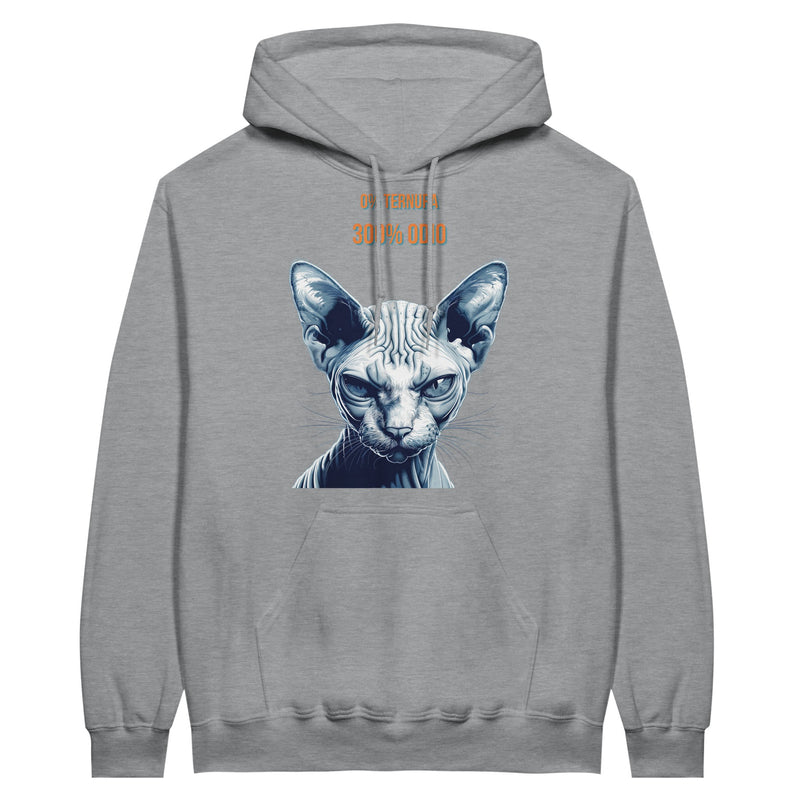 Sudadera con Capucha Unisex Estampado de Gato "Sphynx Implacable" Michilandia