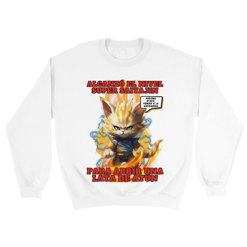 Sudadera unisex estampado de gato "Super Saiyajin Felino" Michilandia | La tienda online de los amantes de gatos