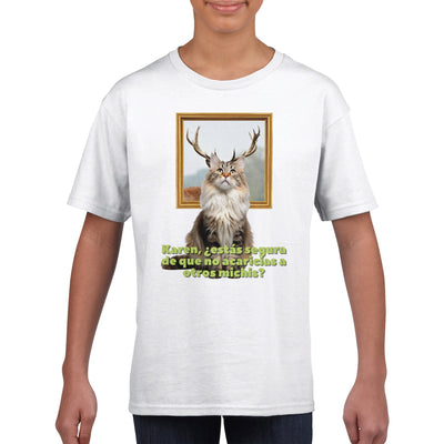 Camiseta Junior Unisex Estampado de Gato 