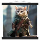 Póster semibrillante de gato con colgador "Michi Legolas" Gelato