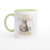 Taza Bicolor con Impresión de Gato "César Felino" Michilandia