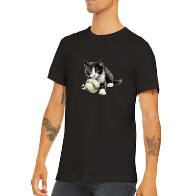 Camiseta unisex estampado de gato "Mí Pelota!" Gelato