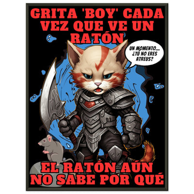 Póster Semibrillante de Gato con Marco Metal 