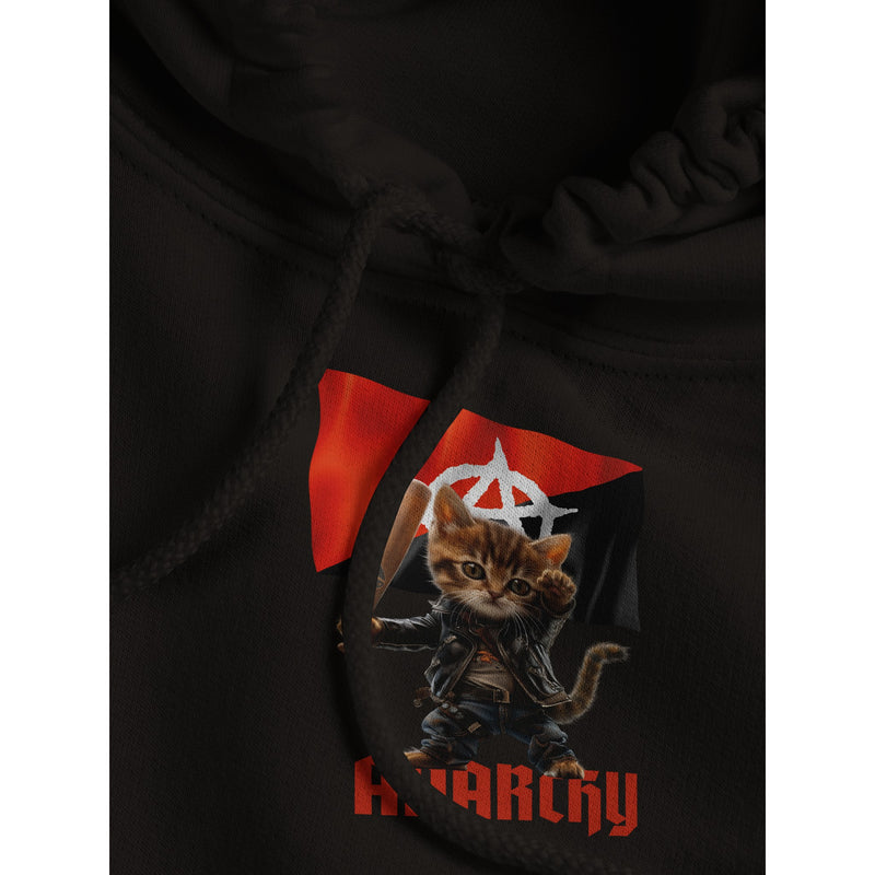 Sudadera con Capucha Unisex Estampado de Gato "Miaunarchy Biker" Michilandia