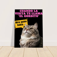 Panel de aluminio impresión de gato "Mira Quién Habla" Michilandia | La tienda online de los amantes de gatos