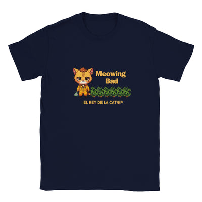 Camiseta Junior Unisex Estampado de Gato "Rey de la Catnip" Michilandia | La tienda online de los fans de gatos