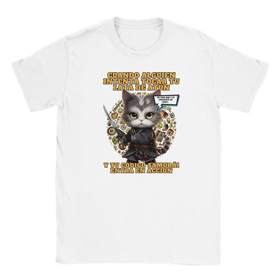 Camiseta júnior unisex estampado de gato 