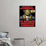 Póster Semibrillante de Gato con Marco Metal "Michi Hulk en el Gym" Michilandia | La tienda online de los amantes de gatos