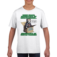 Camiseta júnior unisex estampado de gato "Misión de Michi Snake"