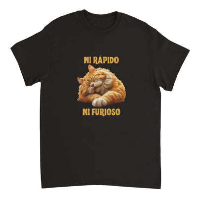 Camiseta Unisex Estampado de Gato "Ni rápido Ni furioso" Michilandia | La tienda online de los fans de gatos