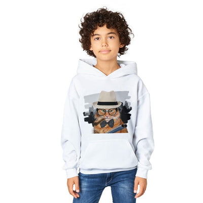 Sudadera con capucha júnior estampado de gato 