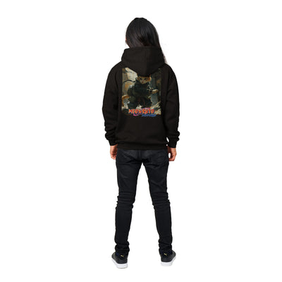 Sudadera con capucha Prémium Unisex Impresión Trasera de Gato "Jounin Felino" Michilandia | La tienda online de los fans de gatos