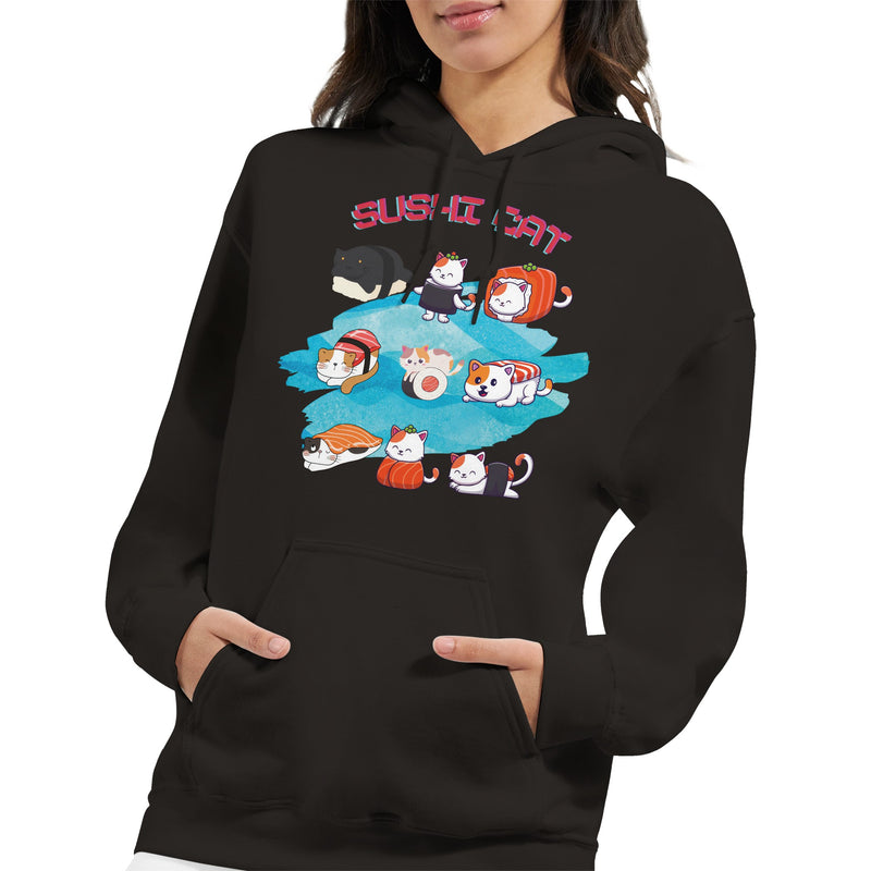 Sudadera con Capucha Unisex Estampado de Gato "Sushi Cat" Michilandia | La tienda online de los fans de gatos