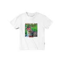 Camiseta júnior unisex estampado de gato "Hokuto no Meme"
