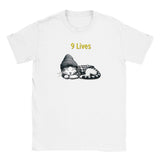 Camiseta Junior Unisex Estampado de Gato "9 Lives" Michilandia | La tienda online de los fans de gatos