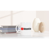 Taza Blanca con Impresión de Gato "MeowTube" Michilandia | La tienda online de los fans de gatos