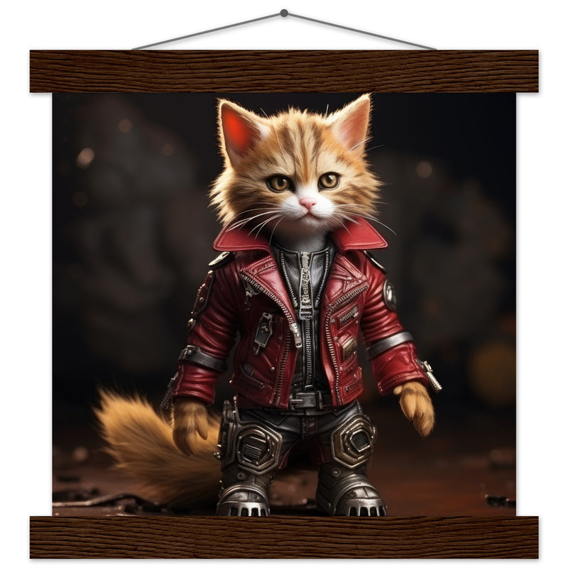 Póster semibrillante de gato con colgador "Michi Star Lord" Gelato