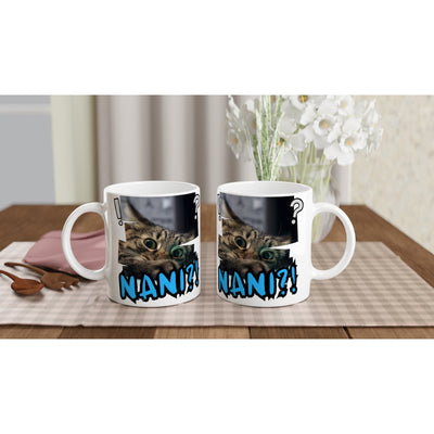 Taza Blanca con Impresión de Gato 