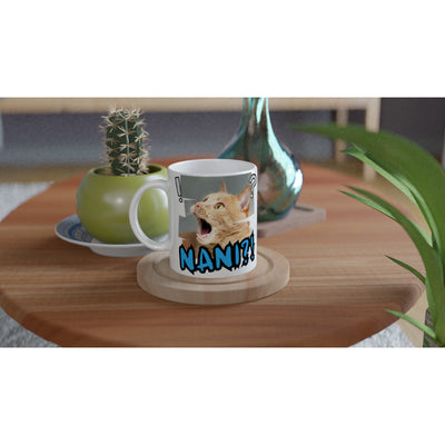 Taza Blanca con Impresión de Gato 