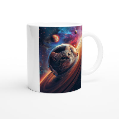 Taza Blanca con Impresión de Gato "CosmoGato" Michilandia | La tienda online de los fans de gatos