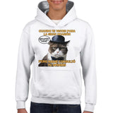Sudadera con capucha júnior estampado de gato "Dilema de Gala" Michilandia | La tienda online de los fans de gatos
