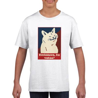 Camiseta Junior Unisex Estampado de Gato 