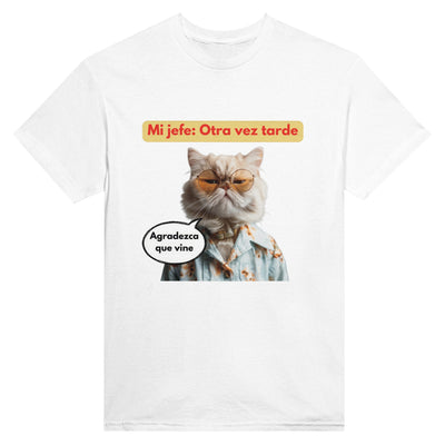 Camiseta Unisex Estampado de Gato "Agradecido Miau" Michilandia