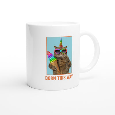 Taza Blanca con Impresión de Gato "Miau Mágico" Michilandia