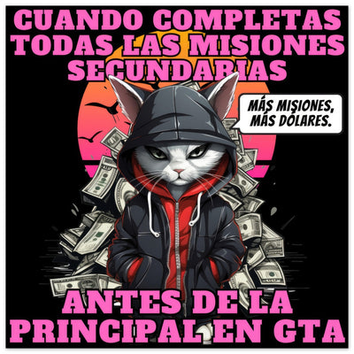 Panel de aluminio impresión de gato "GTA: Gato Theft Auto" Michilandia | La tienda online de los amantes de gatos