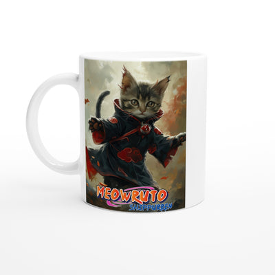 Taza Blanca con Impresión de Gato 