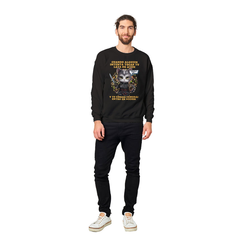 Sudadera unisex estampado de gato "El Samurai del Atún" Michilandia | La tienda online de los amantes de gatos