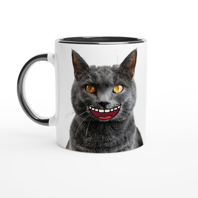 Taza Bicolor con Impresión de Gato 