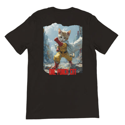 Camiseta Prémium Unisex Impresión Trasera de Gato 