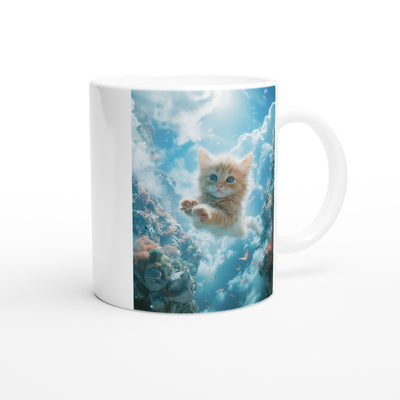 Taza Blanca con Impresión de Gato "Sueños Gatunos" Michilandia | La tienda online de los fans de gatos