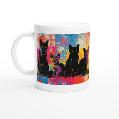 Taza Blanca con Impresión de Gato 