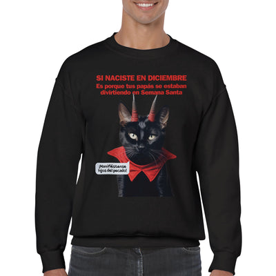 Sudadera Unisex Estampado de Gato "Semana no muy Santa" Michilandia | La tienda online de los fans de gatos