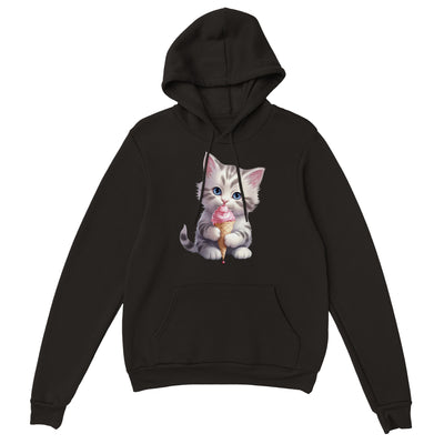 Sudadera con capucha unisex estampado de gato 