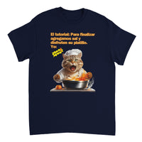 Camiseta Unisex Estampado de Gato "Chef en Apuros" Michilandia | La tienda online de los fans de gatos