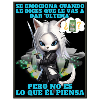 Póster Semibrillante de Gato con Marco Metal 