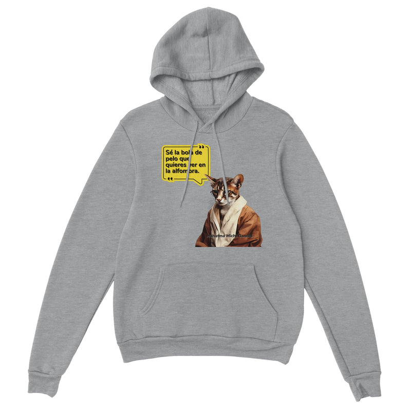 Sudadera con Capucha Unisex Estampado de Gato "Mahatma Michi Gandhi" Michilandia | La tienda online de los amantes de gatos